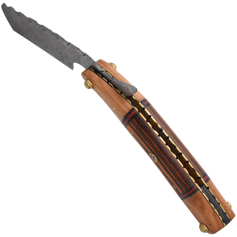 Old Ram Straight Razor | Straight Edge-Razor Sharp High Hardness Real Damascus Steel Cutthroat Straight Edge-Blade | Barber Razor (347) - Image 5